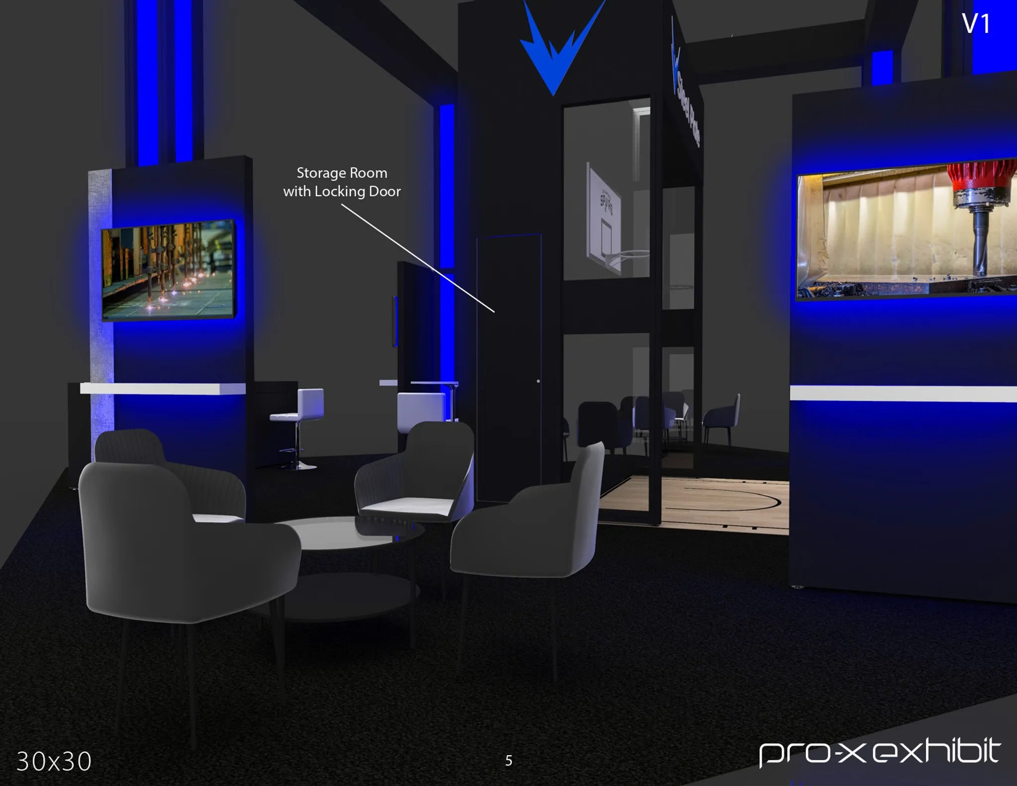 30x30 Island booth design by Pro-X Exhibits